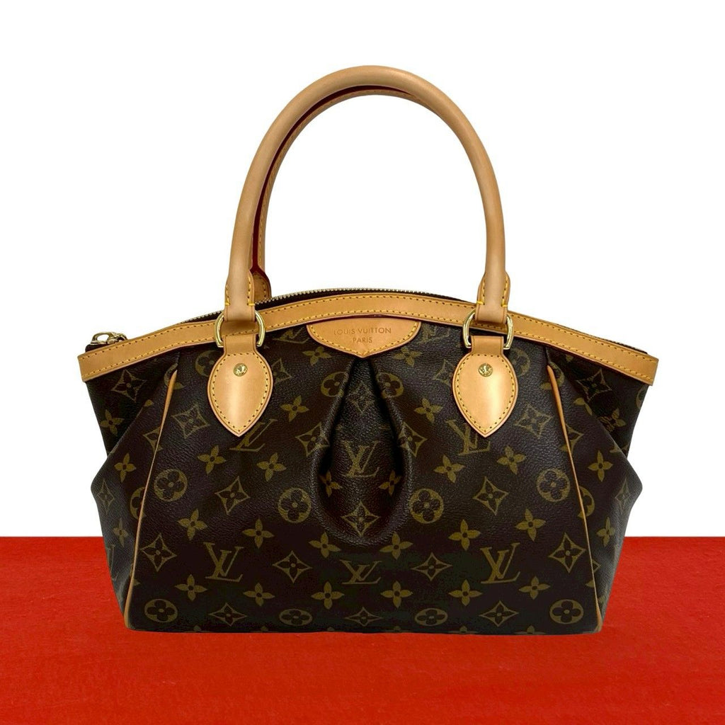 Louis Vuitton Tivoli PM Monogram Leather Boston Bag Tote Brown