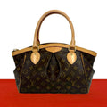 Louis Vuitton Tivoli PM Monogram Leather Boston Bag Tote Brown