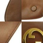 Gucci Blanc Di Interlocking Shoulder Bag Leather Flap Brown — view 8