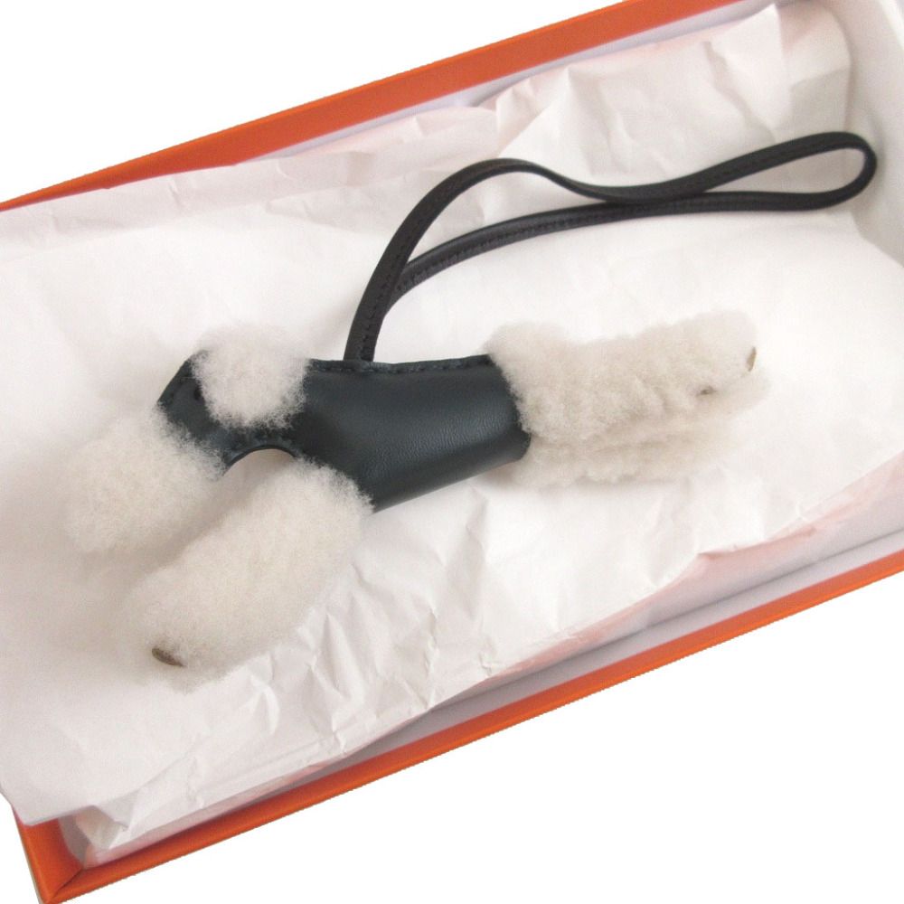 Hermes Buddy Any Milo Shearling Vert Chypre Bag Charm Key Holder — view 3