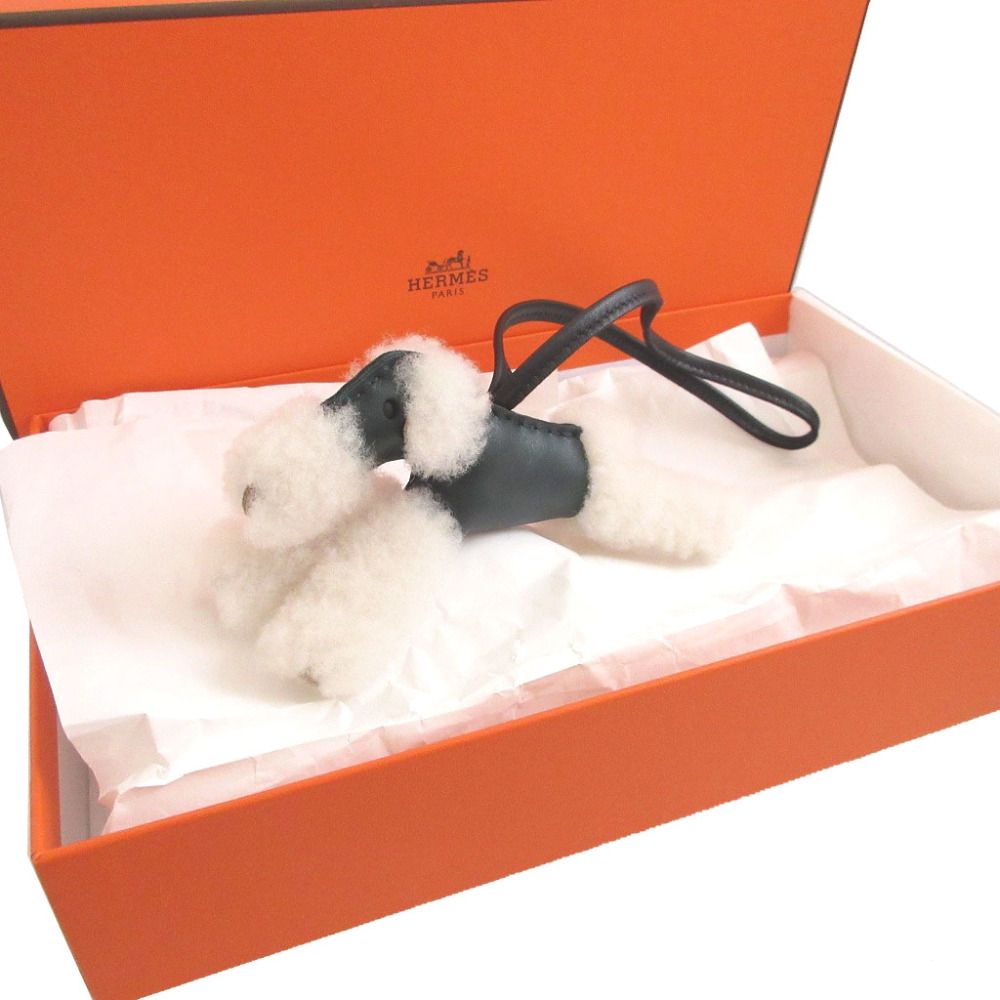 Hermes Buddy Any Milo Shearling Vert Chypre Bag Charm Key Holder — view 2