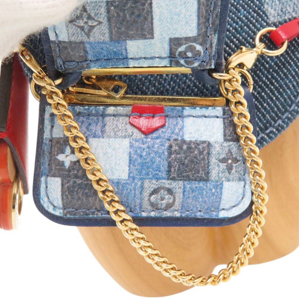 Louis Vuitton Vivienne Monogram Denim Wood Blue Object Shoulder — view 7
