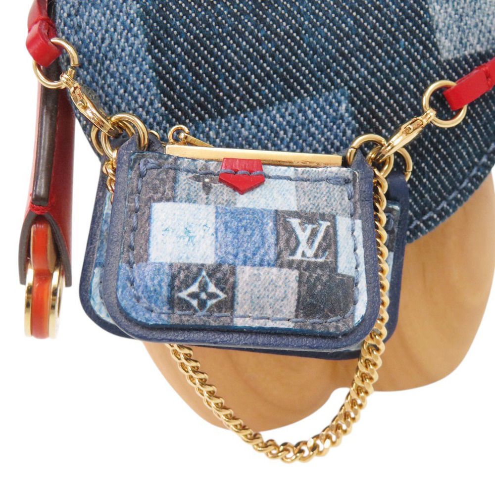 Louis Vuitton Vivienne Monogram Denim Wood Blue Object Shoulder — view 6