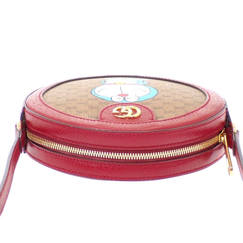 Gucci Mini GG Supreme Shoulder Doraemon Collaboration Bag Leather PU Bordeaux — view 6