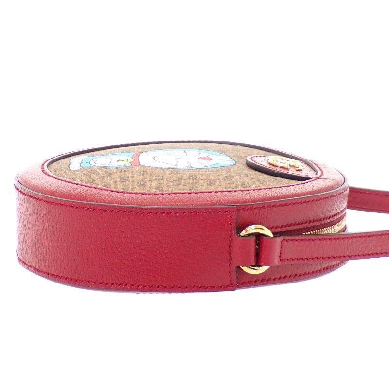 Gucci Mini GG Supreme Shoulder Doraemon Collaboration Bag Leather PU Bordeaux — view 4