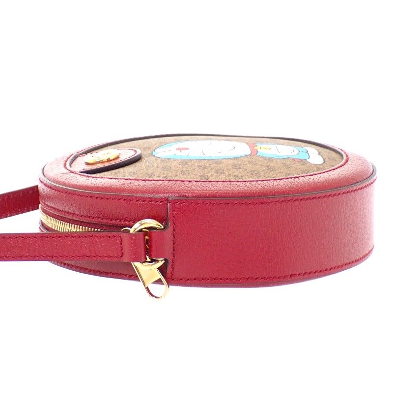 Gucci Mini GG Supreme Shoulder Doraemon Collaboration Bag Leather PU Bordeaux — view 3