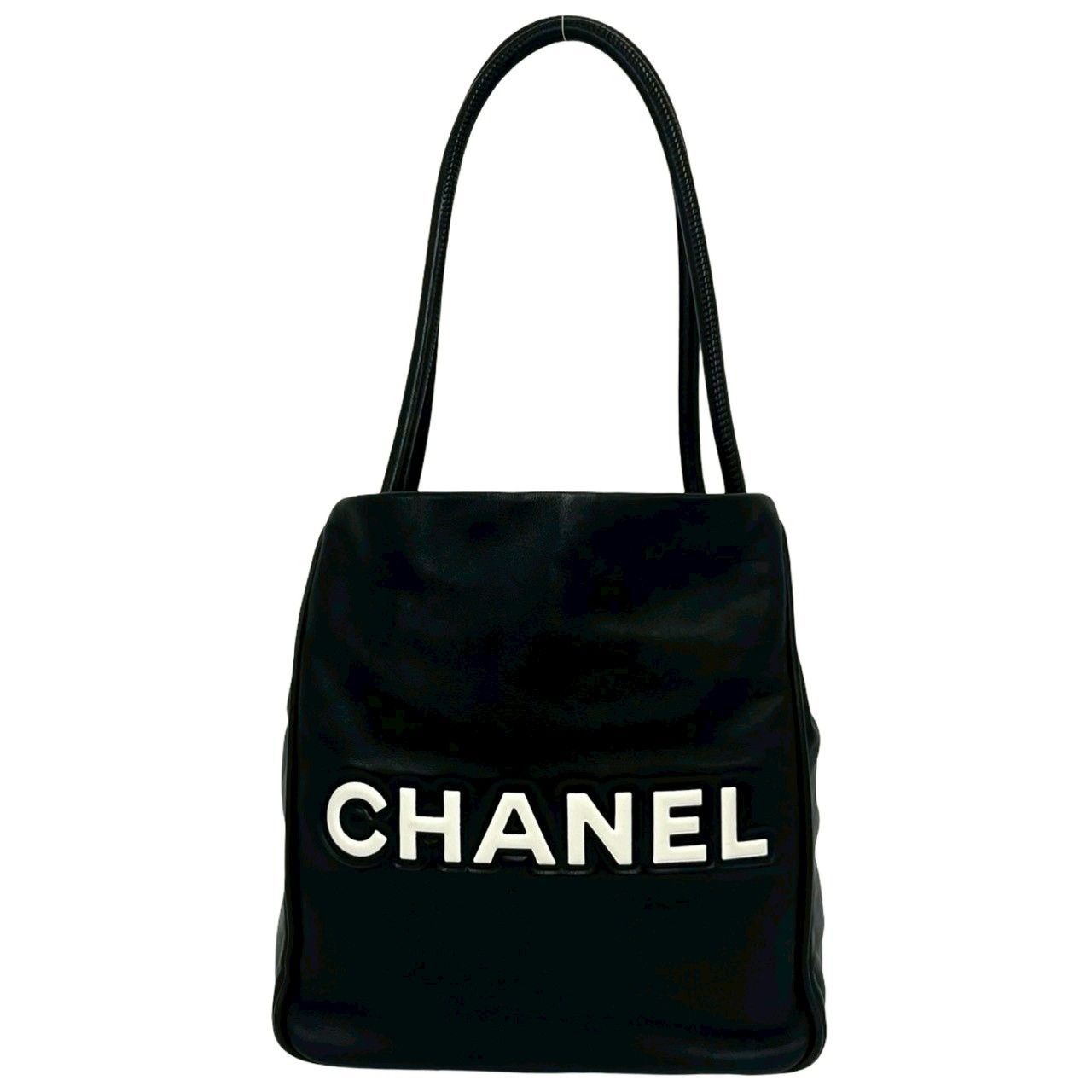 Chanel Camellia Leather Shoulder Bag Tote Black — view 3