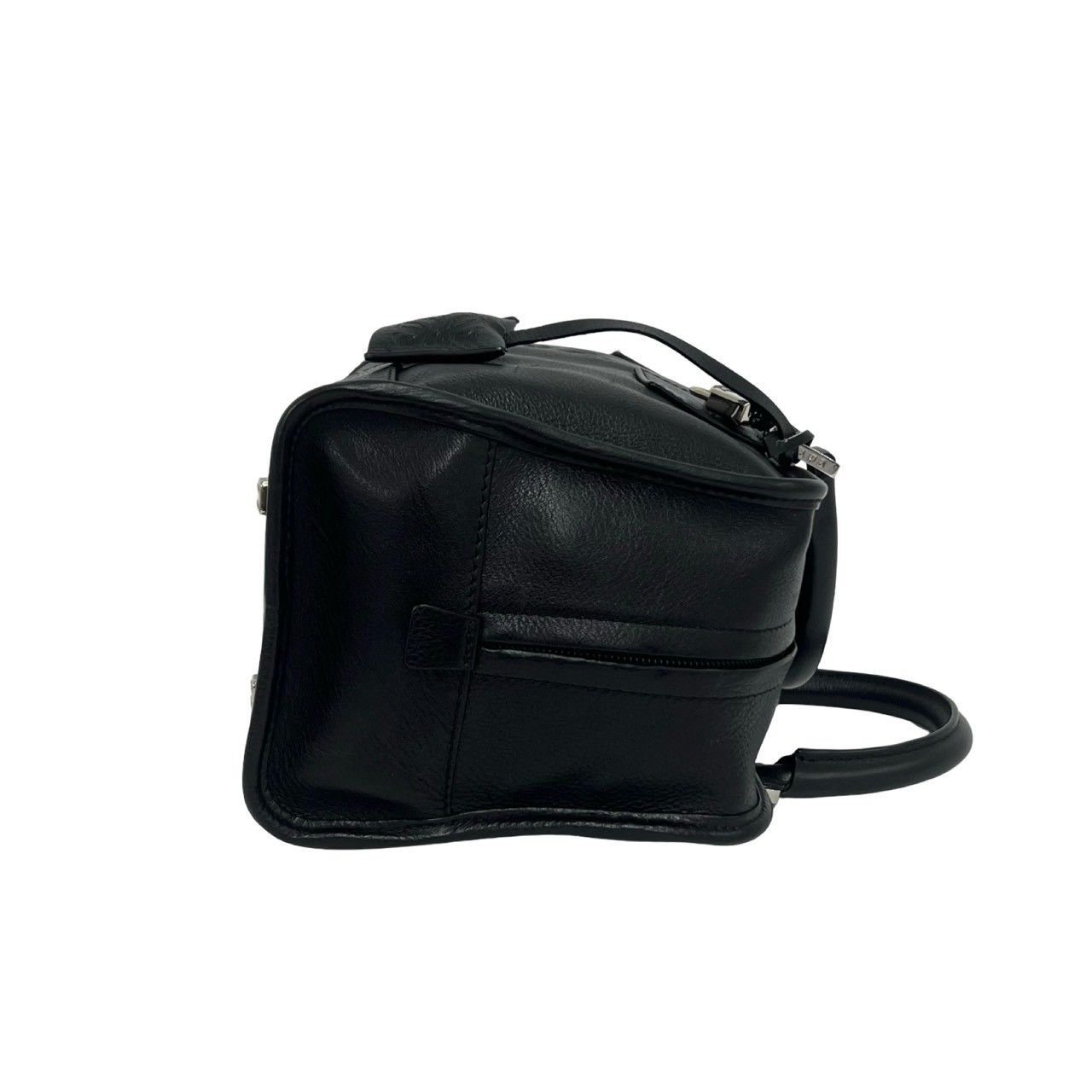 Loewe Vintage Amazona 28 Anagram Logo Leather Mini Boston Bag Black — view 6