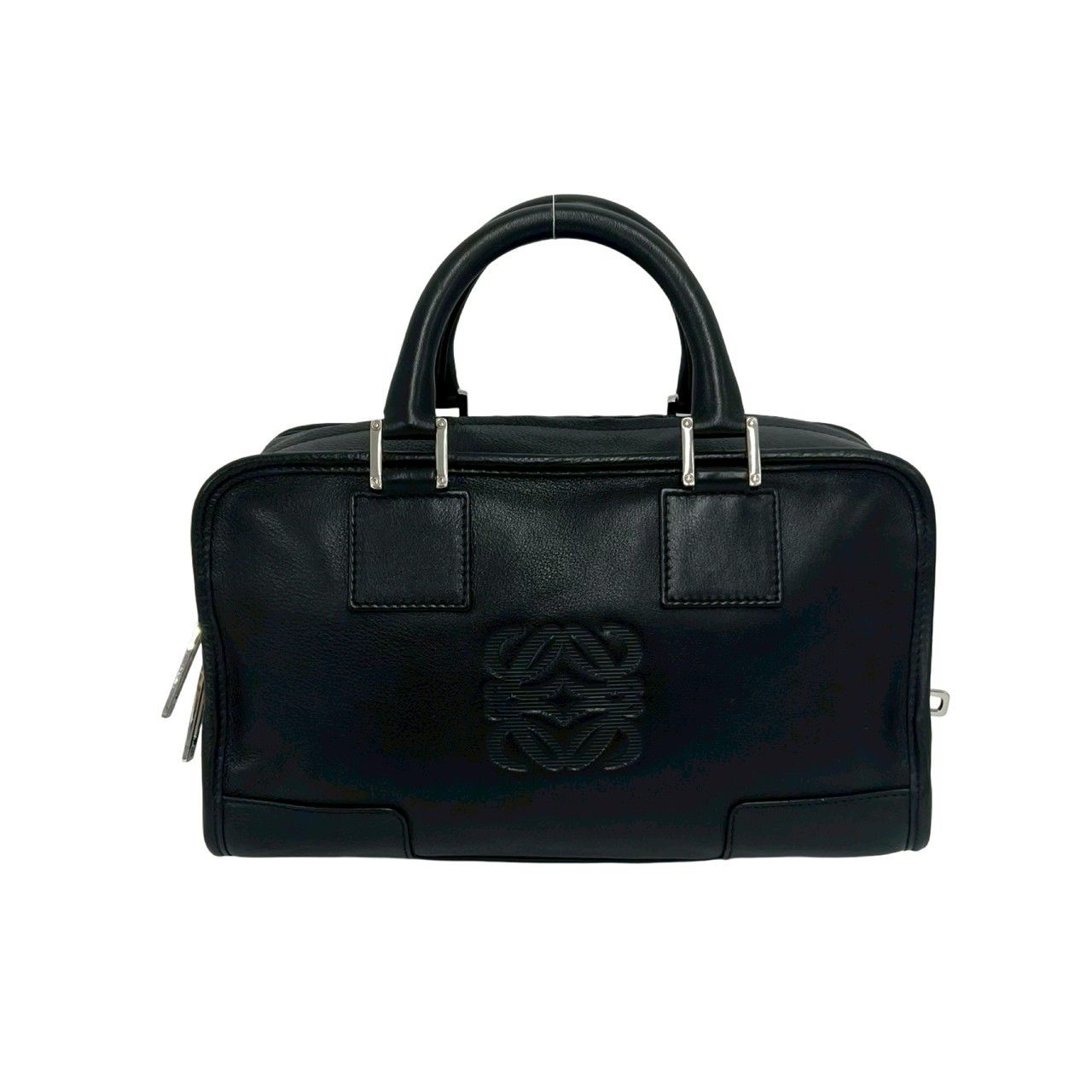Loewe Vintage Amazona 28 Anagram Logo Leather Mini Boston Bag Black — view 3