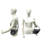 Dior Saddle Bag Trotter Pattern Canvas Leather 2-Way Navy — view 2