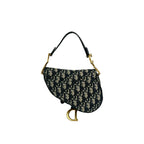 Dior Saddle Bag Trotter Pattern Canvas Leather 2-Way Navy — view 3