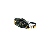 Dior Saddle Bag Trotter Pattern Canvas Leather 2-Way Navy — view 6