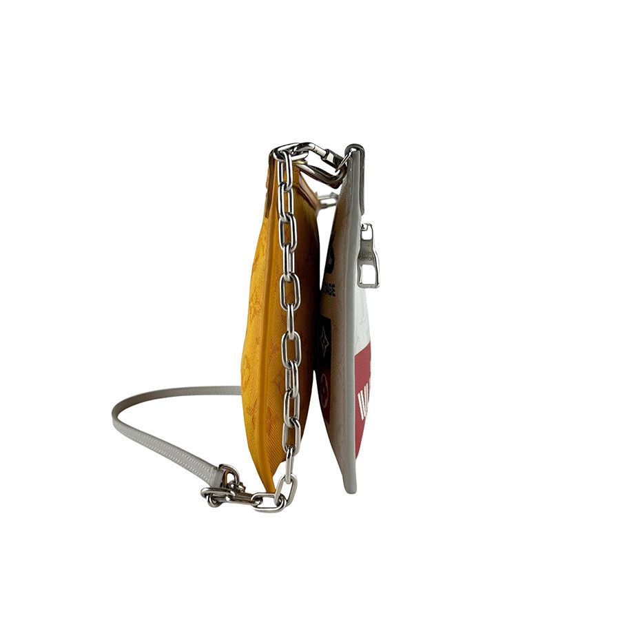 Louis Vuitton Shoulder Bag Monogram White Denim Flat Messenger — view 2