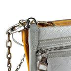 Louis Vuitton Shoulder Bag Monogram White Denim Flat Messenger — view 7