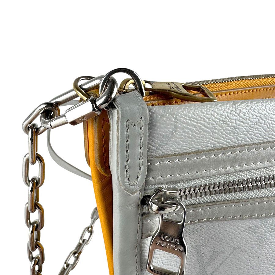 Louis Vuitton Shoulder Bag Monogram White Denim Flat Messenger — view 7