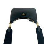 Prada Re Edition Triangle Logo Saffiano Leather Shoulder Bag Semi Black — view 4