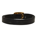 Chanel CC Logo Quilted Belt 70 28 Black Gold Leather — view 3