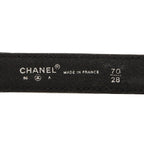 Chanel CC Logo Quilted Belt 70 28 Black Gold Leather — view 6