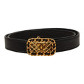 Chanel CC Logo Quilted Belt 70 28 Black Gold Leather