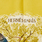 Hermes Carre 90 Wash Red Equateur Scarf Beige Silk — view 3