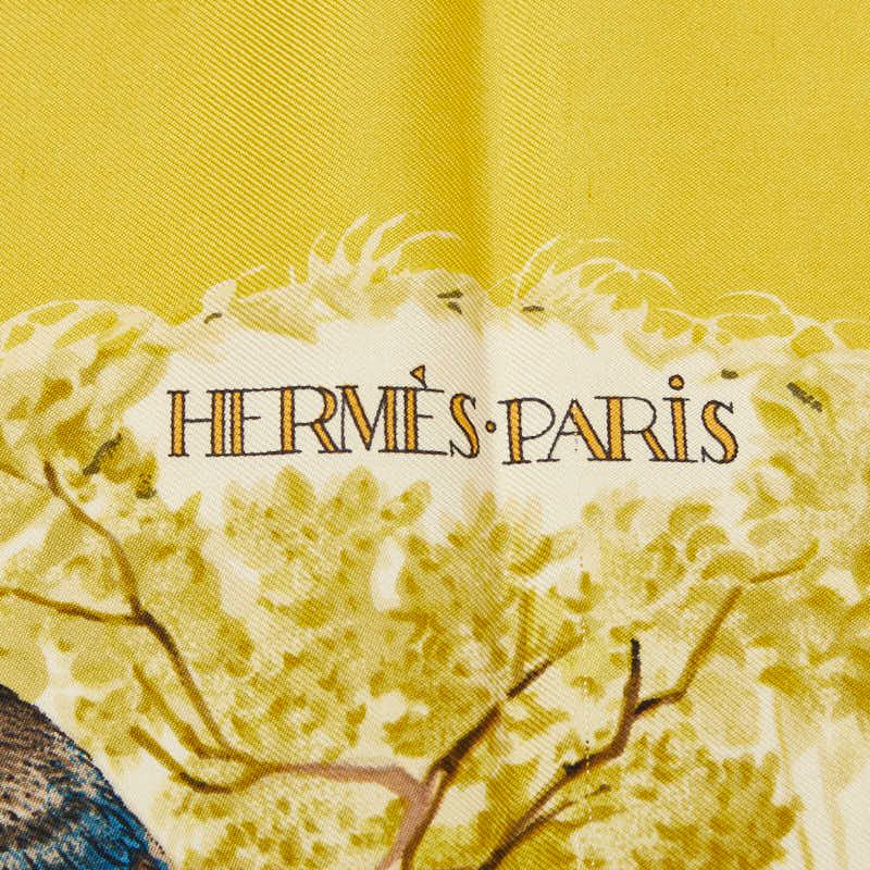 Hermes Carre 90 Wash Red Equateur Scarf Beige Silk — view 3