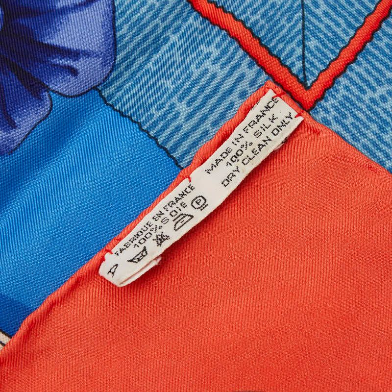Hermes Carre 90 Crano Manage Scarf Red Blue Silk — view 8