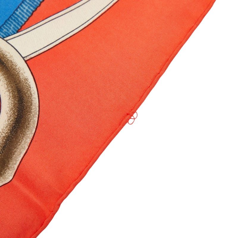 Hermes Carre 90 Crano Manage Scarf Red Blue Silk — view 7