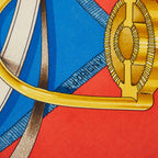 Hermes Carre 90 Crano Manage Scarf Red Blue Silk — view 4