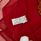 Chanel Print Large Scarf Wine Red Silk — view 5