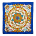 Hermes Carre 90 Luna Park Amusement Scarf Large Blue Multicolor Silk