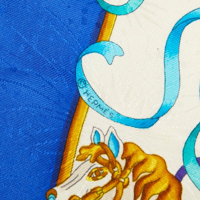 Hermes Carre 90 Luna Park Amusement Scarf Large Blue Multicolor Silk — view 3