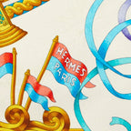 Hermes Carre 90 Luna Park Amusement Scarf Large Blue Multicolor Silk — view 2