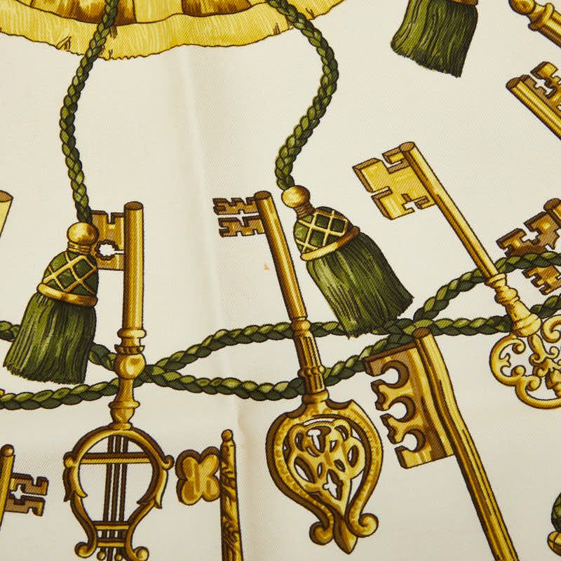 Hermes Carre 90 les Cles Key Pattern Scarf Large Multicolor Silk — view 3
