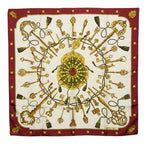 Hermes Carre 90 les Cles Key Pattern Scarf Large Multicolor Silk