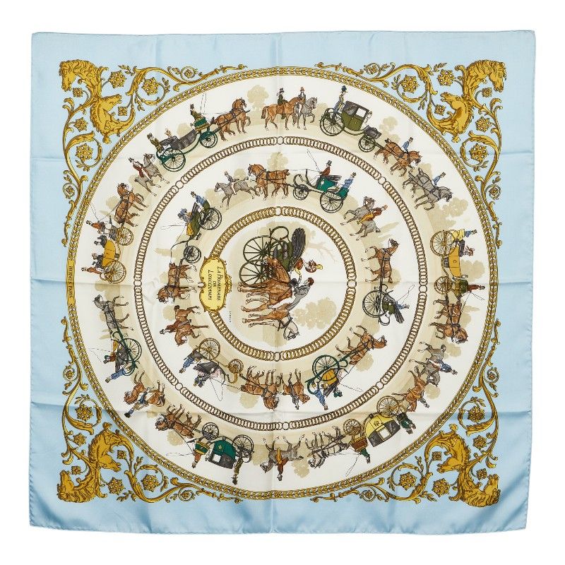 Hermes Carre 90 la Promenade de Longchamps Walk to Long Chien Scarf Large