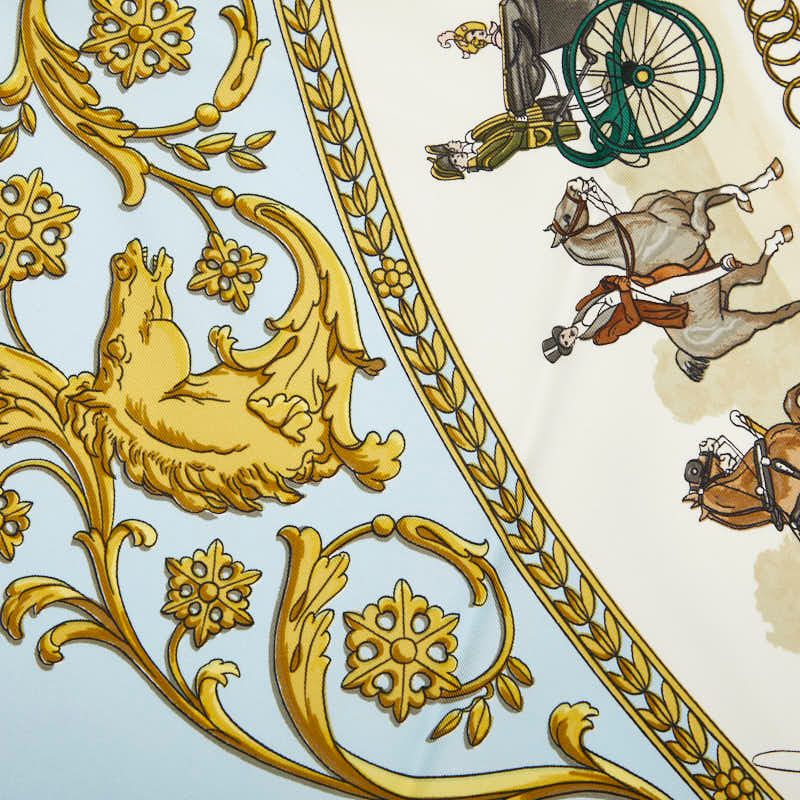 Hermes Carre 90 la Promenade de Longchamps Walk to Long Chien Scarf Large — view 3