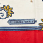 Hermes Carre 90 Joies D' Hiver Winter Enjoyment Scarf Large Red Silk — view 5