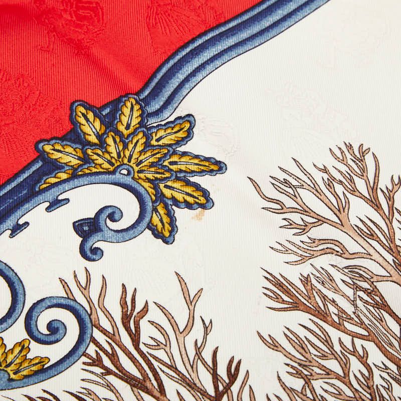 Hermes Carre 90 Joies D' Hiver Winter Enjoyment Scarf Large Red Silk — view 3