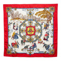 Hermes Carre 90 Joies D' Hiver Winter Enjoyment Scarf Large Red Silk
