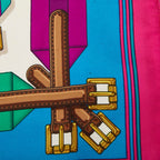 Hermes Carre 90 les Sangle Scarf Large Multicolor Silk — view 5