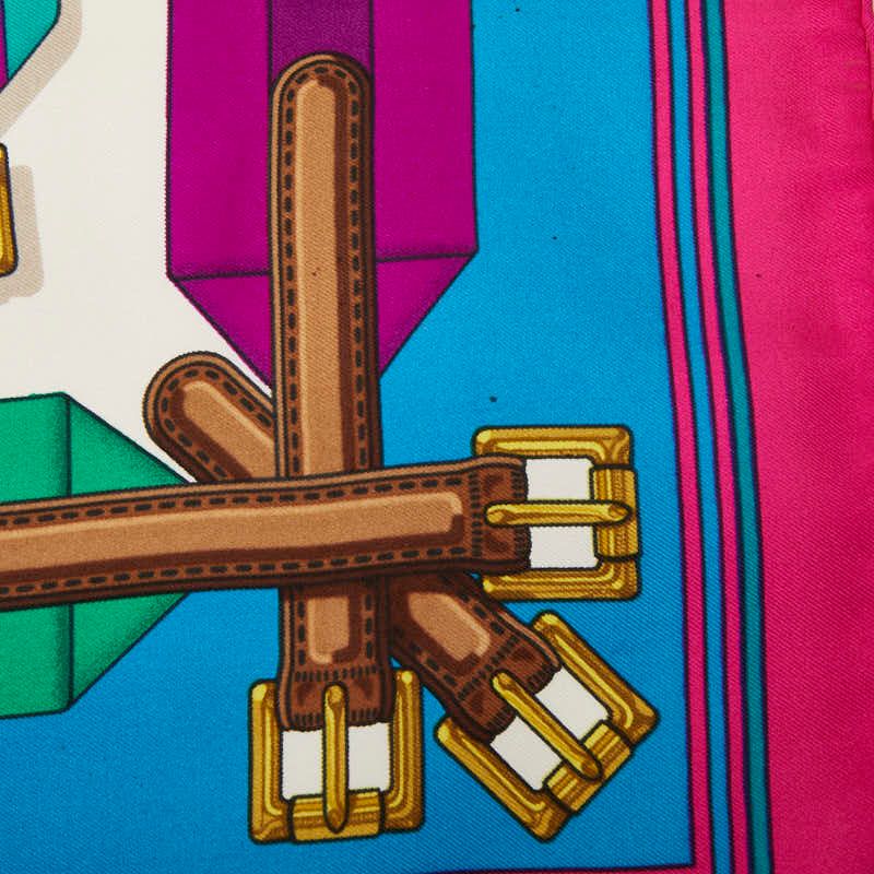 Hermes Carre 90 les Sangle Scarf Large Multicolor Silk — view 5