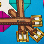 Hermes Carre 90 les Sangle Scarf Large Multicolor Silk — view 6