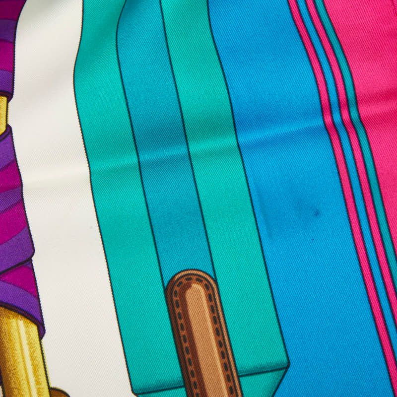 Hermes Carre 90 les Sangle Scarf Large Multicolor Silk — view 3