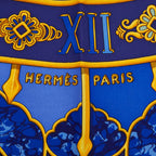 Hermes Carre 90 Carpe Diem Enjoy Your Day Scarf Large Blue Silk — view 6