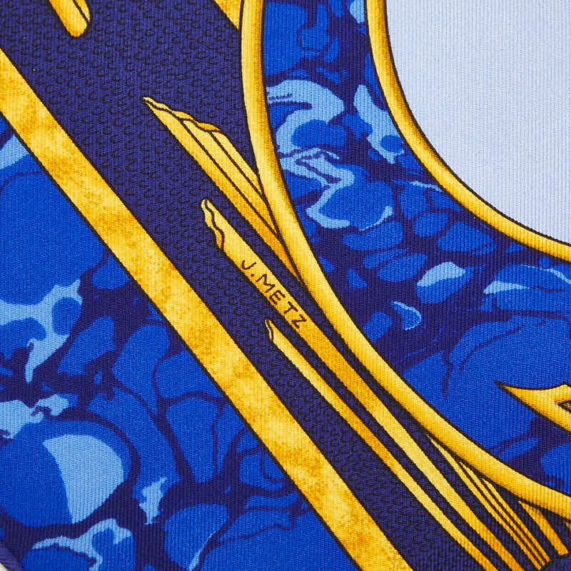 Hermes Carre 90 Carpe Diem Enjoy Your Day Scarf Large Blue Silk — view 4