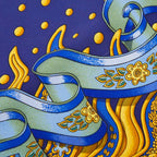 Hermes Carre 90 Carpe Diem Enjoy Your Day Scarf Large Blue Silk — view 3
