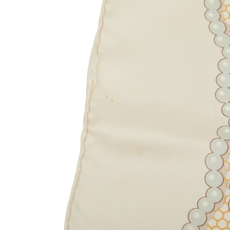 Hermes Carre 90 Doigts de Fee Fairy Finger Scarf Large Ivory Silk — view 5