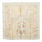 Hermes Carre 90 Doigts de Fee Fairy Finger Scarf Large Ivory Silk