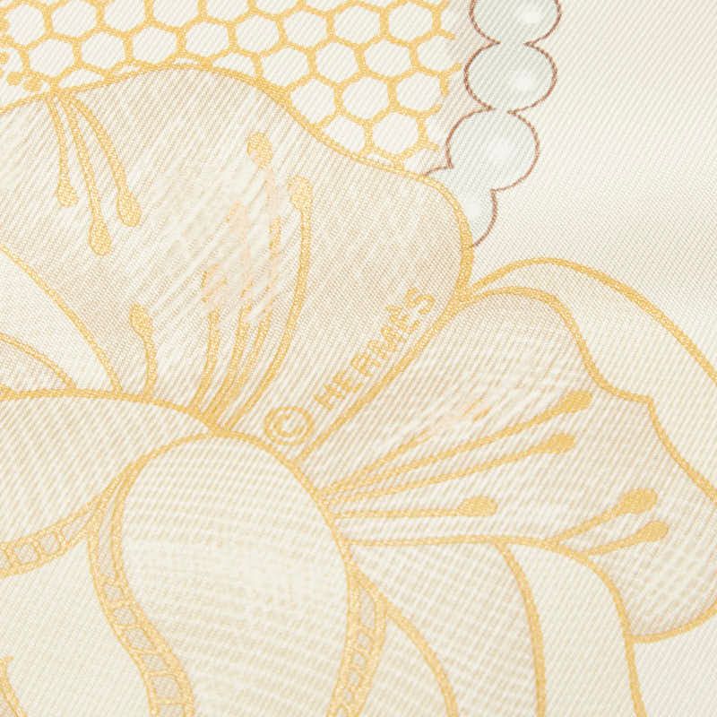Hermes Carre 90 Doigts de Fee Fairy Finger Scarf Large Ivory Silk — view 4
