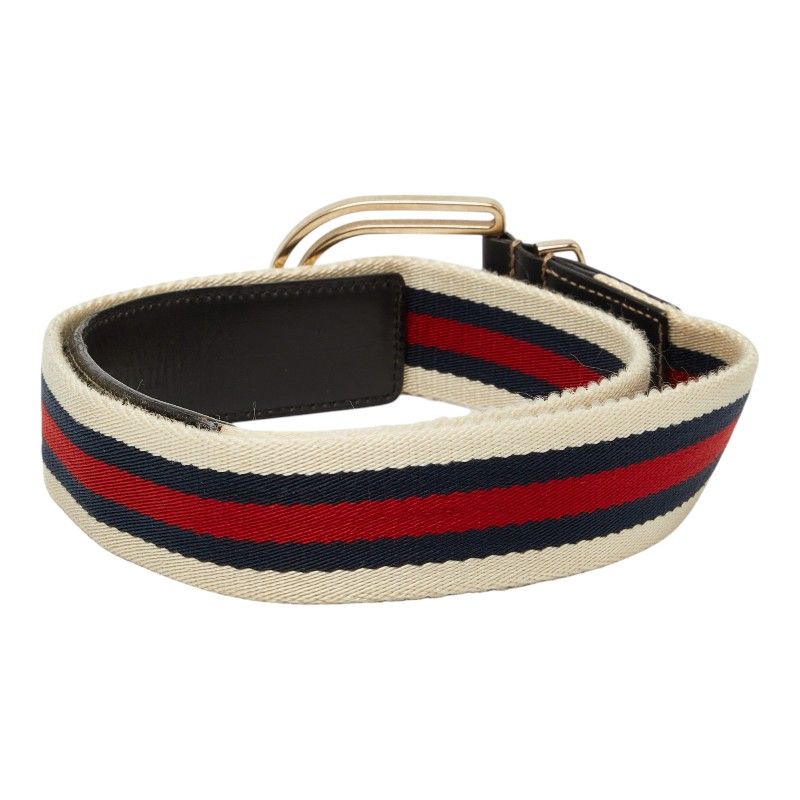 Gucci Sherry Line Belt 85 34 Multicolor Canvas Leather — view 3